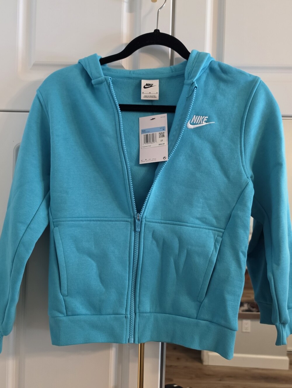 Nike Kids Turquoise Full‑Zip Hoodie SIZE YOUTH MEDIUM